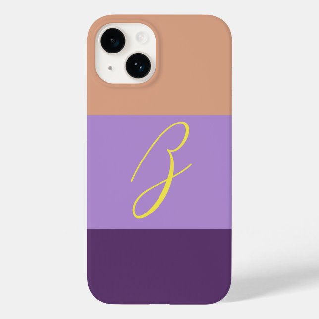 Anfänglicher Anfangsbuchstabe des eleganten Farbbl Case-Mate iPhone 14 Hülle (Rückseite)