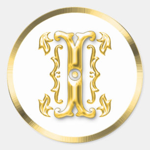 Anfänglicher Aufkleber in Gold