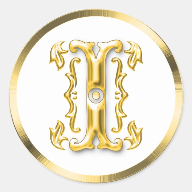 Anfänglicher Aufkleber in Gold (Vorderseite)