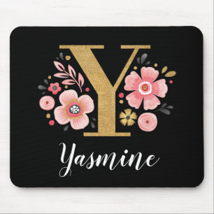Anfänglicher Girly Letter X, schwarz, klassisch pi Mousepad