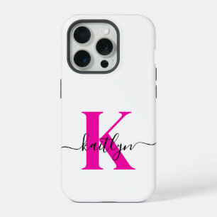 Anfänglicher Mit Monogramm Name in Pink iPhone 15 Pro Hülle