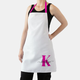 Anfänglicher Mit Monogramm Name in Pink Schürze