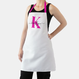 Anfänglicher Mit Monogramm Name in Pink Schürze