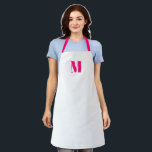 Anfänglicher monogramer Customize hot pink fuchsia Schürze<br><div class="desc">Passen Sie das Monogramm erste heiß rosa fuchsienweiße Schürze Unisex an. Erhältlich in vielen Größen. Geeignet für Köche,  Koch,  Keramik,  Keramiken,  Kunsthandwerk,  Küche,  Kochen,  Backen,  Grillen,  Grill,  Geschäfte und Geschäfte etc.</div>
