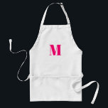 Anfänglicher monogramer Customize hot pink fuchsia Schürze<br><div class="desc">Anfänglicher monogramer Customize hot pink fuchsia white Adult Apron</div>