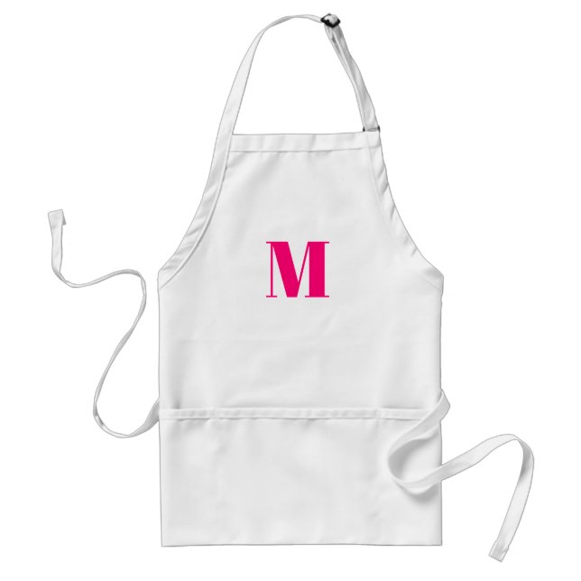 Anfänglicher monogramer Customize hot pink fuchsia Schürze (Vorne)