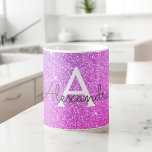 Anfänglicher Name des rosa Lila Glitzer Kaffeetasse<br><div class="desc">Pastel Pink und Lila Ombre Sparkle Glitzer Monogram Name und Initial Coffee Tasse. Die Tasse ist das ideale Geschenk für jemanden,  der das moderne und elegante Gold Liebe.</div>