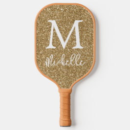 Anfänglicher Name des Trendy Gold Imitats Glitzer  Pickleball Schläger