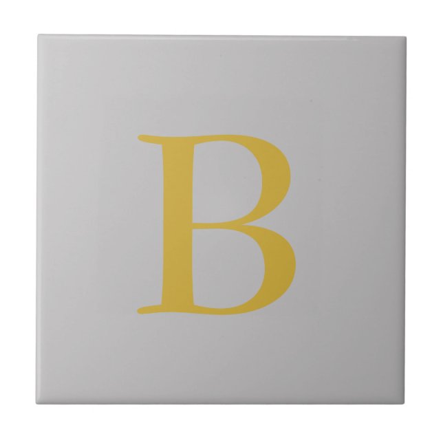Anfänglicher Name für das moderne graue Monogramm Fliese (Vorderseite)