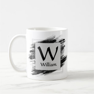 Anfänglicher Name Schwarzer Pinsel ändern - W X Y  Kaffeetasse