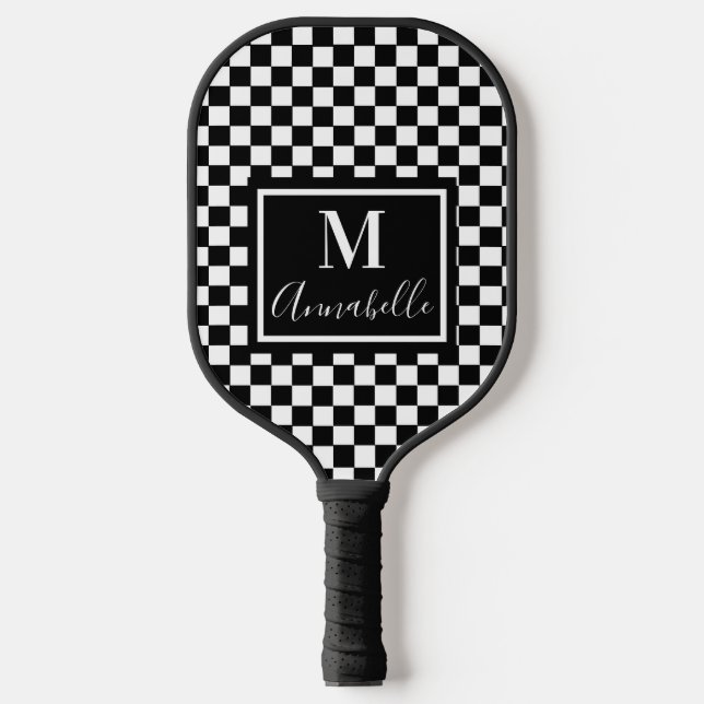 Anfänglicher weißer und schwarzer Individuelle Nam Pickleball Schläger (Vorderseite)