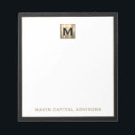 Anfängliches Logo für das Elegant Gold Monogram Notizblock<br><div class="desc">Erhöhen Sie Ihre finanziellen Planungs- und Vermögensverwaltungsanstrengungen mit unserem eleganten Gold Monogram Logo Editor. Dieses Notizblock ist perfekt konzipiert und präsentiert ein in gebürstetem Gold gehaltenes Monogramm-Anfangsemblem, das Professionalität und Eleganz ausstrahlt. Egal ob Sie Strategien, Meeting Notes oder Kundeneinsichten gemeinsam verfolgen, dieses Notizblock fügt Ihrer Finanzberatung eine luxuriöse Touch hinzu....</div>