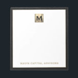 Anfängliches Logo für das Elegant Gold Monogram Notizblock<br><div class="desc">Erhöhen Sie Ihre finanziellen Planungs- und Vermögensverwaltungsanstrengungen mit unserem eleganten Gold Monogram Logo Editor. Dieses Notizblock ist perfekt konzipiert und präsentiert ein in gebürstetem Gold gehaltenes Monogramm-Anfangsemblem, das Professionalität und Eleganz ausstrahlt. Egal ob Sie Strategien, Meeting Notes oder Kundeneinsichten gemeinsam verfolgen, dieses Notizblock fügt Ihrer Finanzberatung eine luxuriöse Touch hinzu....</div>