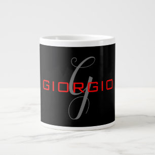 Anfängliches Monogramm - Anfänglich schwarz rot - Jumbo-Tasse