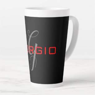 Anfängliches Monogramm - Anfänglich schwarz rot - Milchtasse