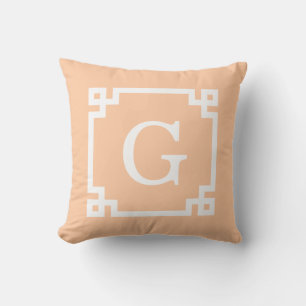 Anfängliches Monogramm für den weißen griechischen Kissen
