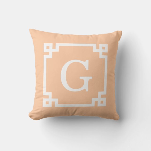 Anfängliches Monogramm für den weißen griechischen Kissen (Vorderseite)