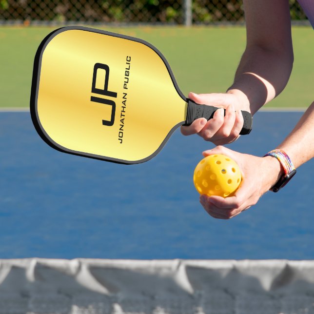 Anfängliches Monogramm mit doppelseitiger Vorlage  Pickleball Schläger (InSitu)