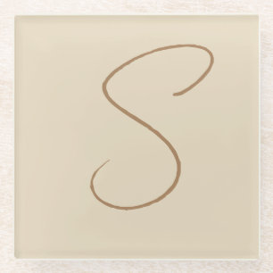 Anfängliches Monogramm mit klassischer Handschrift Glasuntersetzer