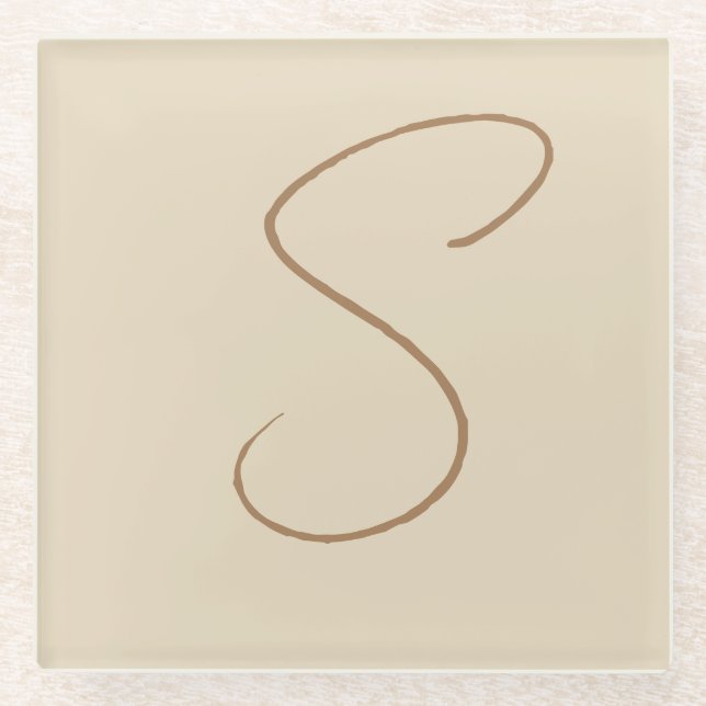 Anfängliches Monogramm mit klassischer Handschrift Glasuntersetzer (Vorderseite)