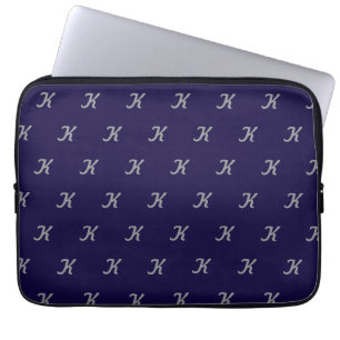 Anfängliches Tablethülle (Navy Blau & Silber) Laptopschutzhülle