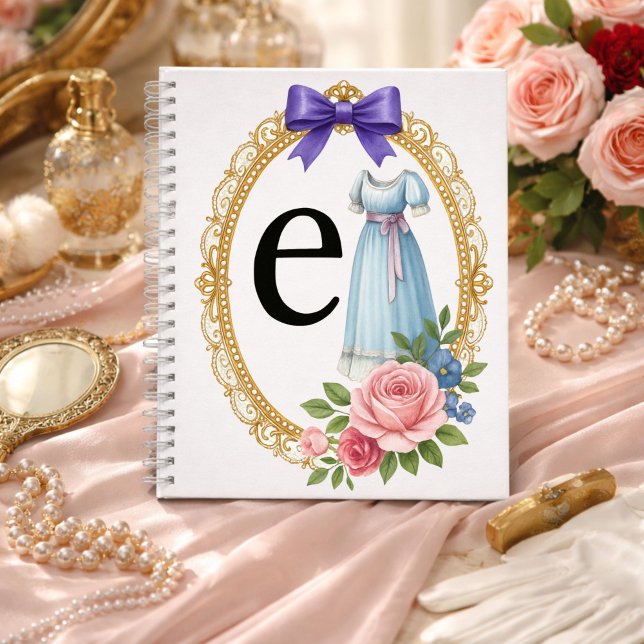 Anfangs E Personalisiertes Elegantes Regency-Gesch Notizbuch (Von Creator hochgeladen)