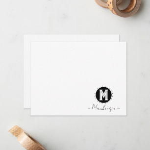 Anfangs Familienname Monogramm Kreis Mitteilungskarte