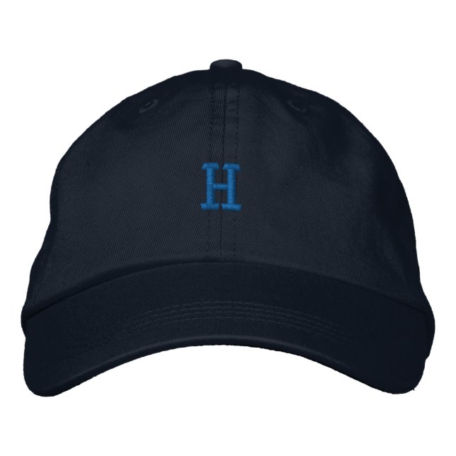 Anfangs-H - Buchstabenzeichen Monogramm Hübsch-Hut Bestickte Baseballkappe (Vorderseite)