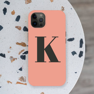 Anfangs Letter Monogram Modern Stylish Peach Case-Mate iPhone Hülle