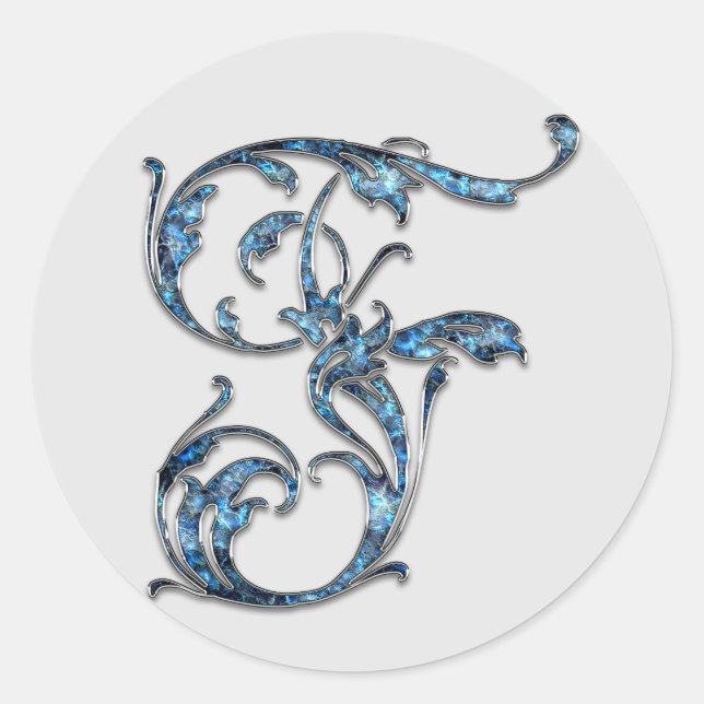 Anfangsaufkleber für Monogramm Runder Aufkleber (Vorderseite)