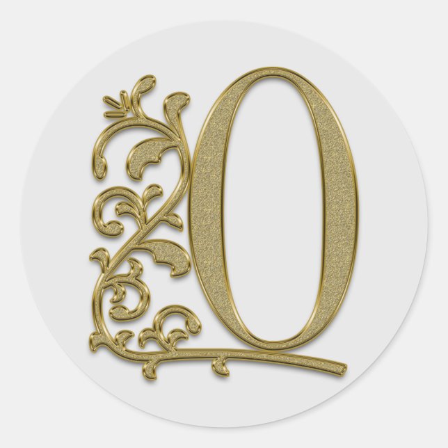 Anfangsaufkleber für Monogramm Runder Aufkleber (Vorderseite)