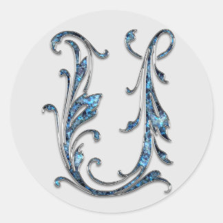 Anfangsaufkleber für Monogramm Runder Aufkleber