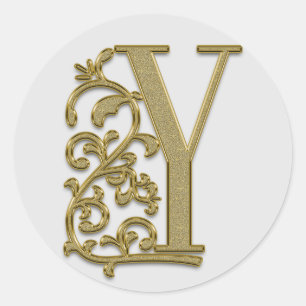 Anfangsaufkleber Y für Monogramm Runder Aufkleber