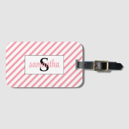 Anfangsbezeichnung für Monogramm Rosa und Weiß Gepäckanhänger