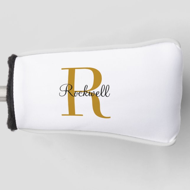 Anfangsbezeichnung für personalisiertes Gold Monog Golf Headcover (Vorderseite)