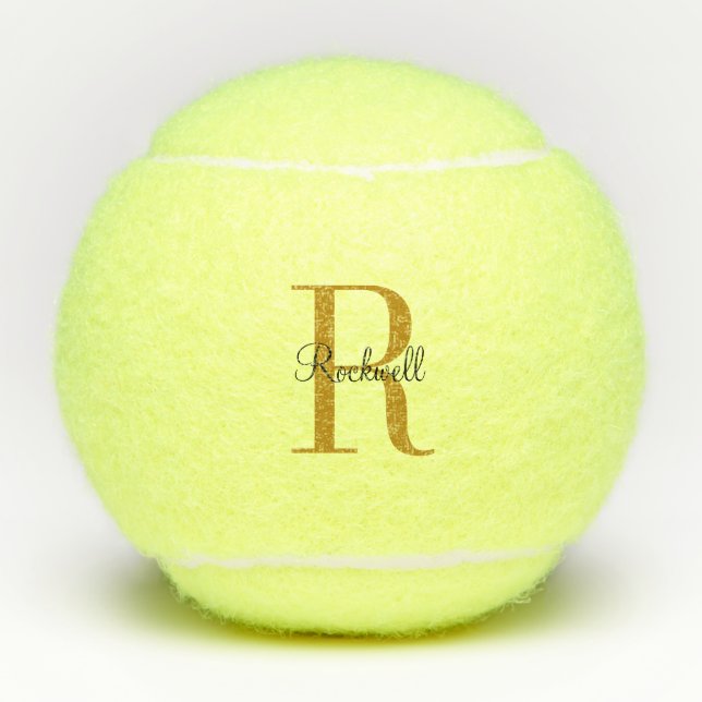 Anfangsbezeichnung für personalisiertes Gold Monog Tennisbälle (Vorderseite)