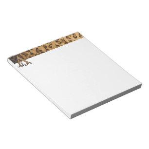 Anfangsbuchstabe A der Leopard Monogram Notizblock
