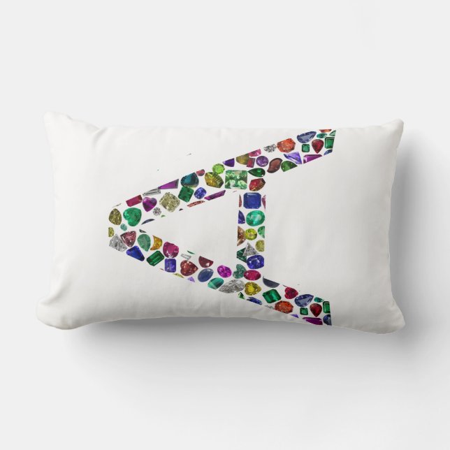 Anfangsbuchstabe A mit Gemstone Floral Monogram Lendenkissen (Vorderseite)