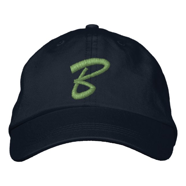 Anfangsbuchstabe B der Stickoxid-Monogramm Bestickte Baseballkappe (Vorderseite)