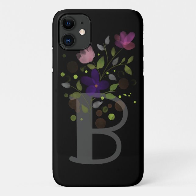 Anfangsbuchstabe B Plus Blumendesign Case-Mate iPhone Hülle (Rückseite)