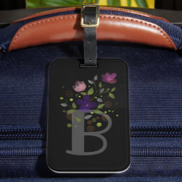 Anfangsbuchstabe B Plus Floral Design Gepäckmarke Gepäckanhänger