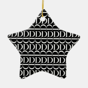 Anfangsbuchstabe D, Hintergrundfarbe auswählen Keramik Ornament