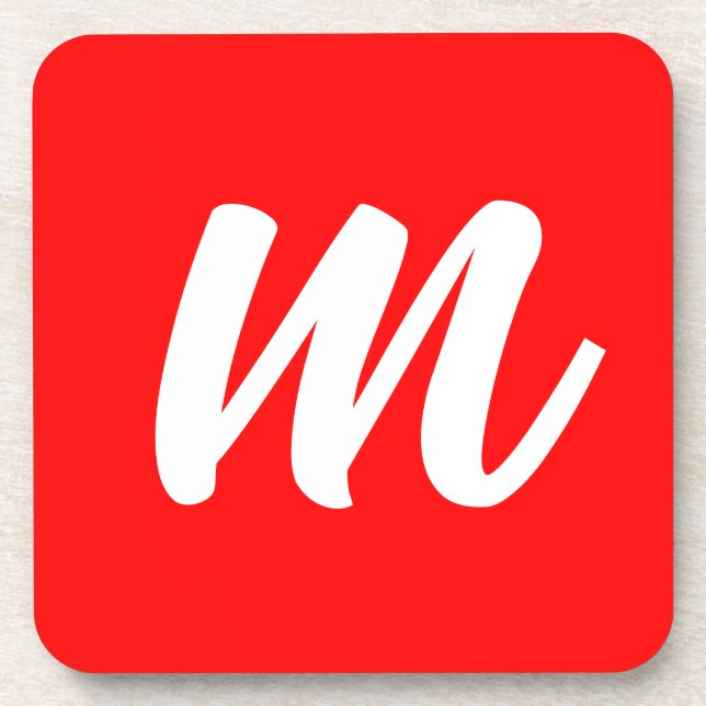 Anfangsbuchstabe der Roten Weißkalligraphie Getränkeuntersetzer (Vorderseite)