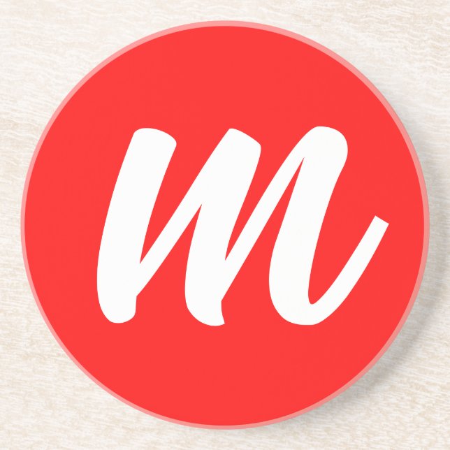 Anfangsbuchstabe der Roten Weißkalligraphie Getränkeuntersetzer (Vorne)