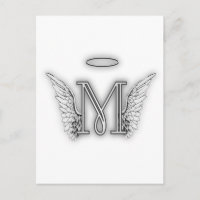 Anfangsbuchstabe des Engels-Alphabet-M Wings Halo