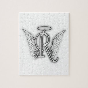 Anfangsbuchstabe des Engels-Alphabet-R Wings Halo