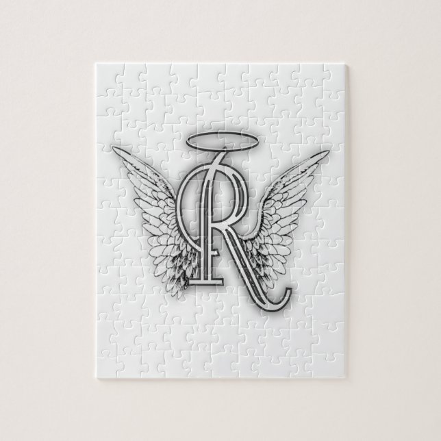Anfangsbuchstabe des Engels-Alphabet-R Wings Halo (Vertikal)