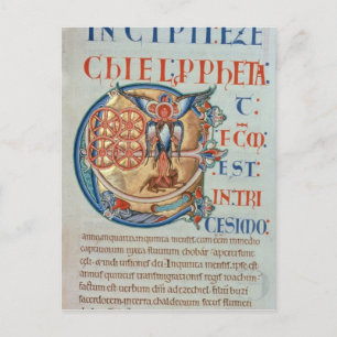 Anfangsbuchstabe "E" Et factum est Postkarte