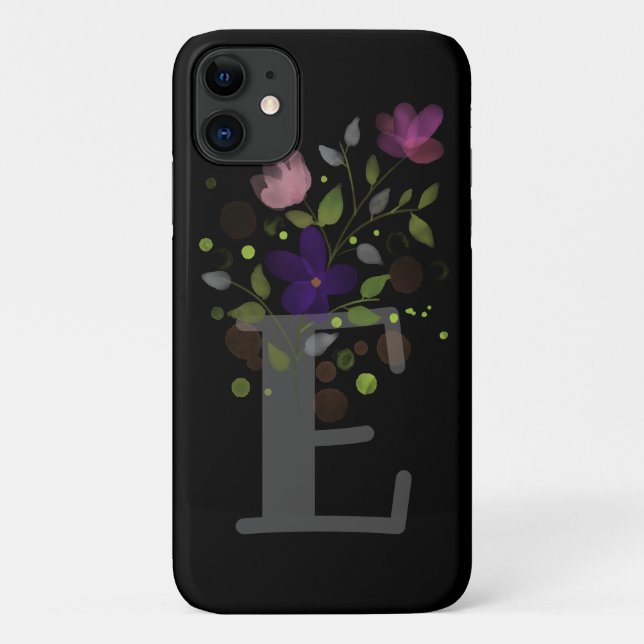 Anfangsbuchstabe E Plus Blumendesign Case-Mate iPhone Hülle (Rückseite)