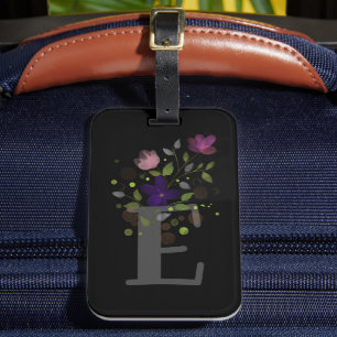 Anfangsbuchstabe E Plus Floral Design Gepäckmarke Gepäckanhänger
